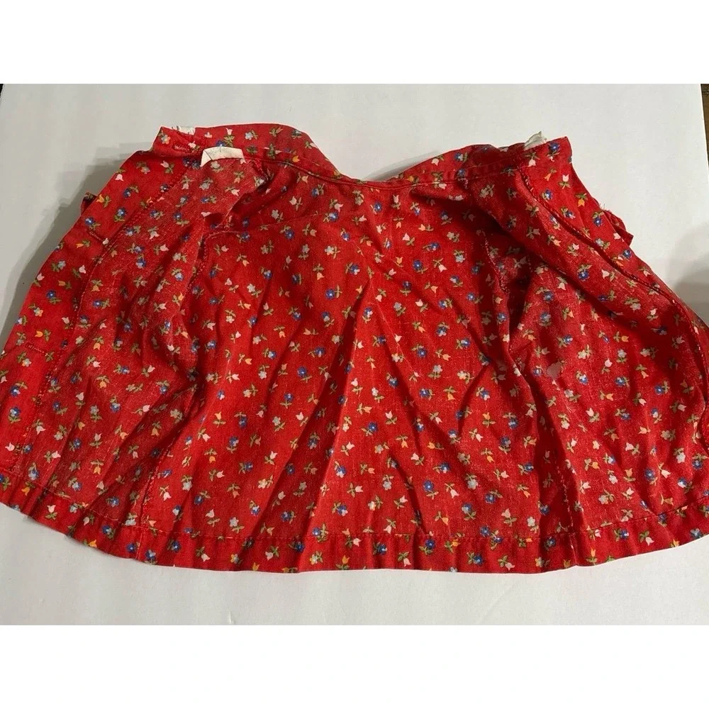 Vintage Baby Girl Denim Overalls with Floral Top (12M) AS IS!